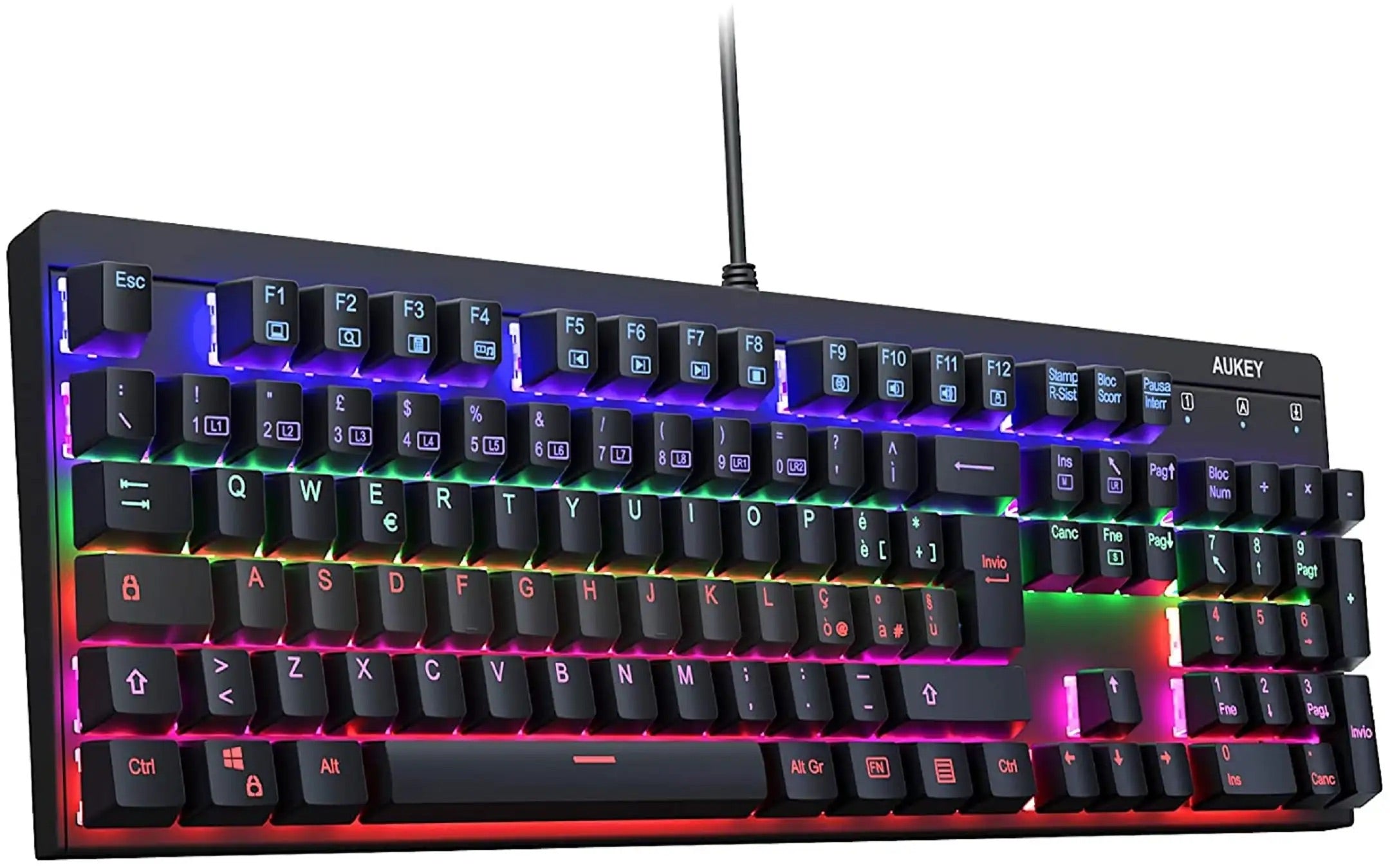 Tastiera Meccanica AUKEY KMG12 Per Gioco - 104 Tasti, Con Software