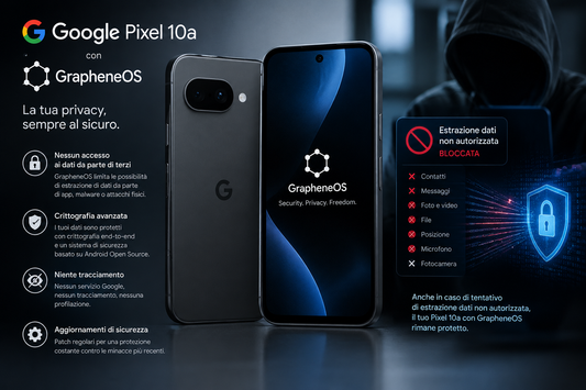 Google Pixel Privacy Edition – GrapheneOS, SIM inclusa e 12 mesi di VPN