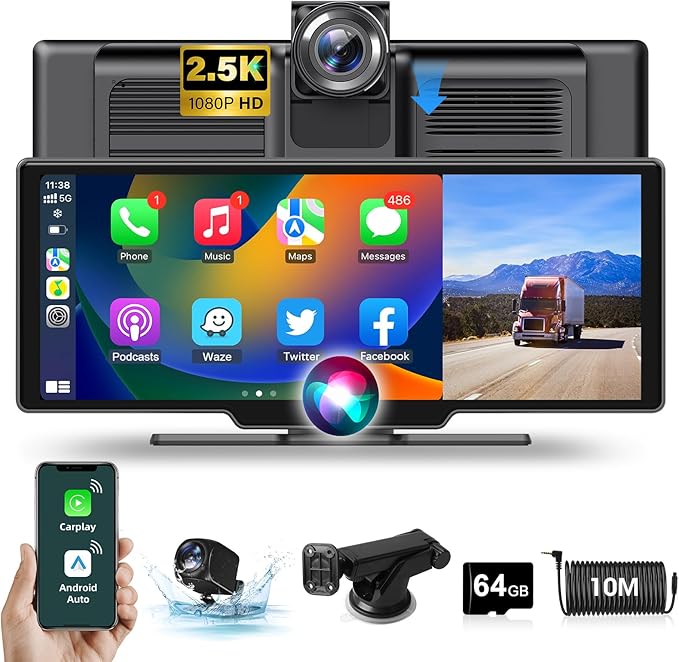 CARPLAY PORTATILE CON  DASHCAM  DISPLAY 10'