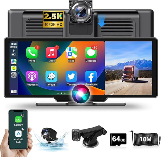 CARPLAY PORTATILE CON  DASHCAM  DISPLAY 10'