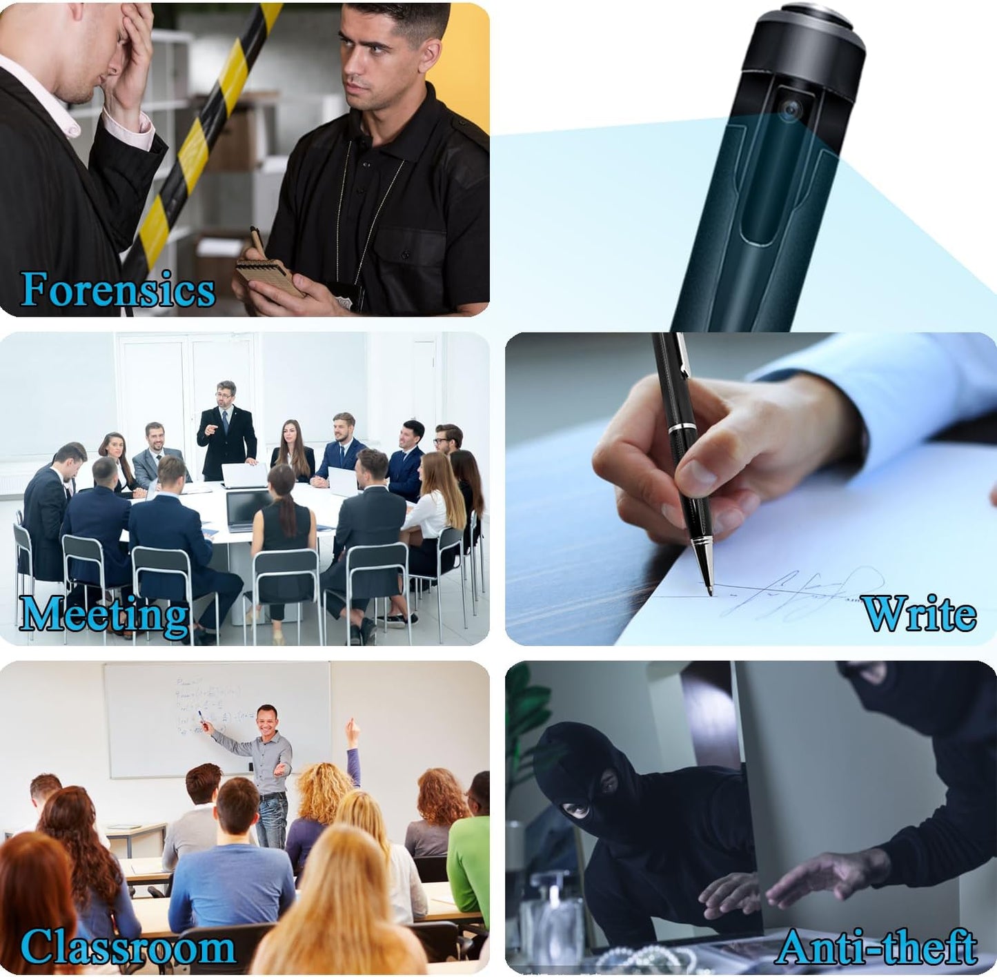 PENNA SPIA  con microcamera e microfono ambientale 64 gb HD