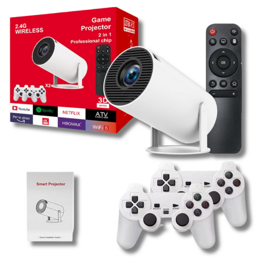 Mini Proiettore Smart 4K – Rotabile 180°, Android 12, WiFi6 e Bluetooth 5.2