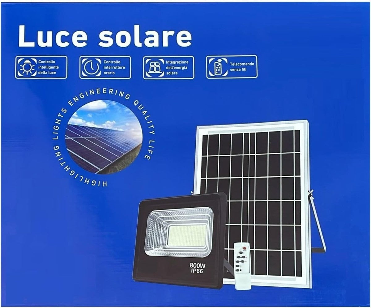 Faro led esterno con pannello solare 800 Watt